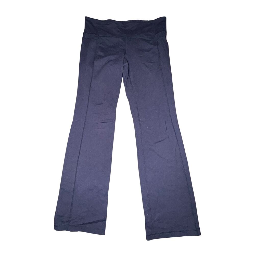 Athleta Straight Up Yoga Pants Women Sz LP Petite Navy Blue Mid Rise Performance